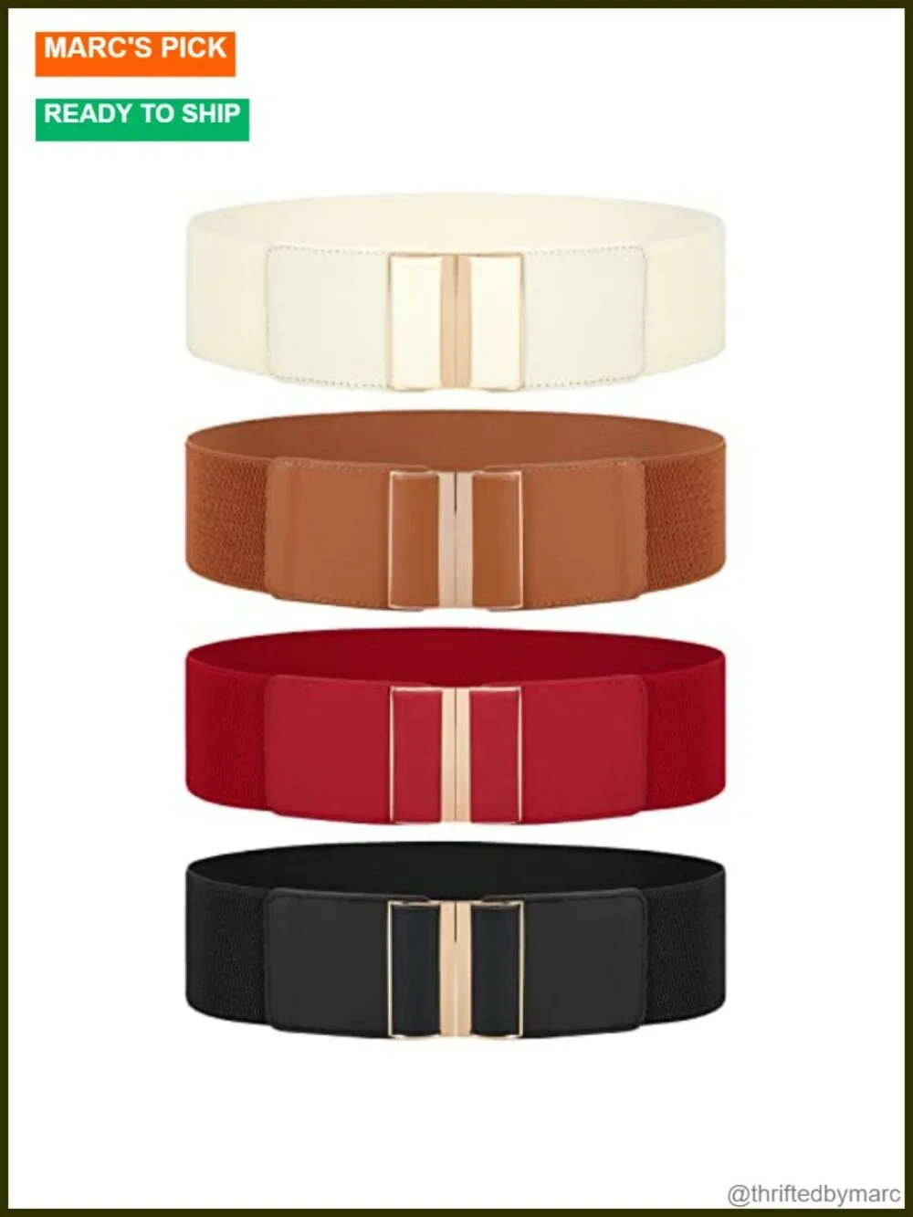 4 Pack Wide Elastic Stretch Waist Belts for Women Dress Belt